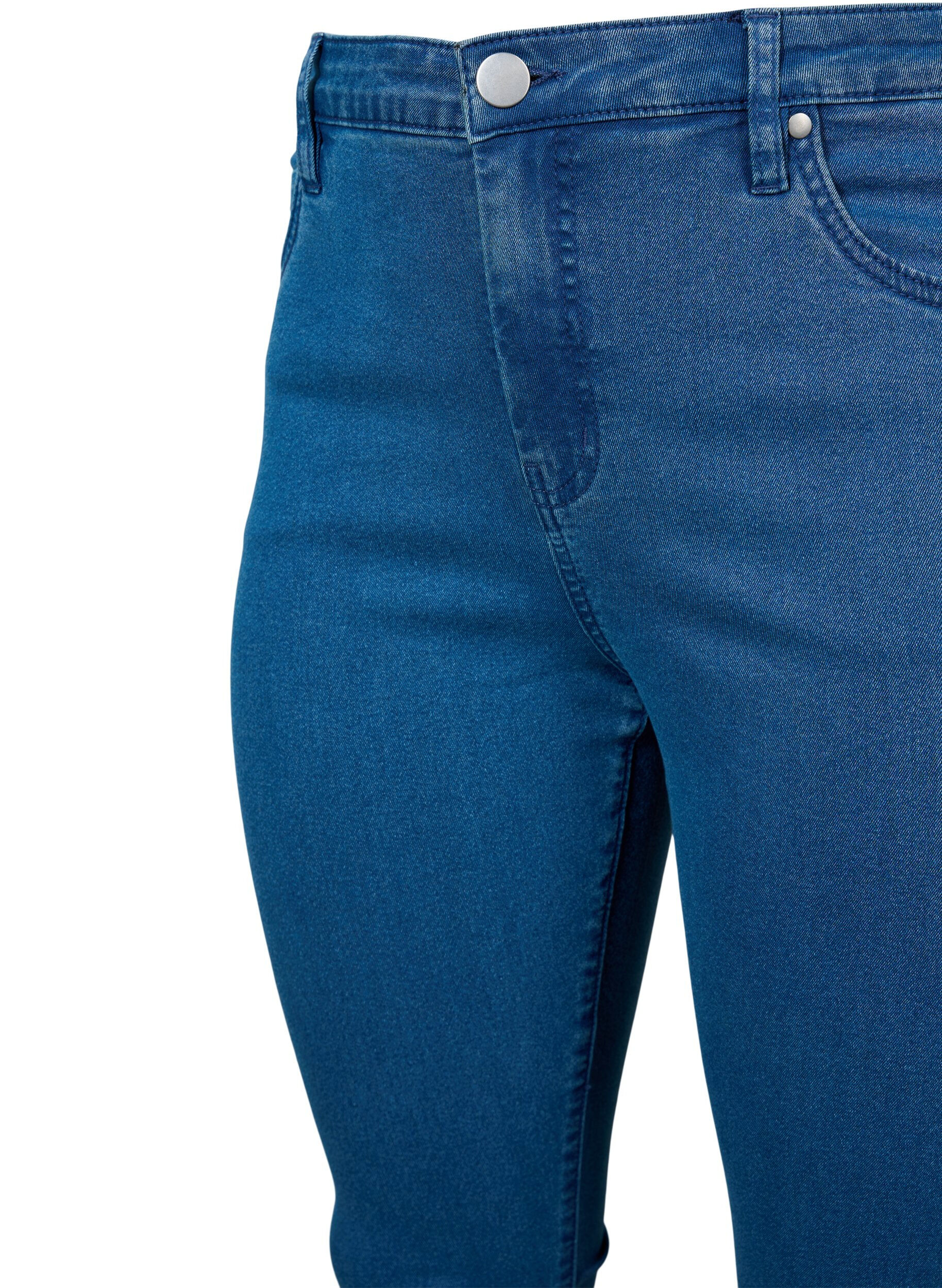Zizzi super slim fit Amy jeans met hoge taille, Blauw, Packshot image number 2