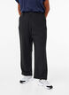 Rechte broek met hoge taille, Black, Model image number 2