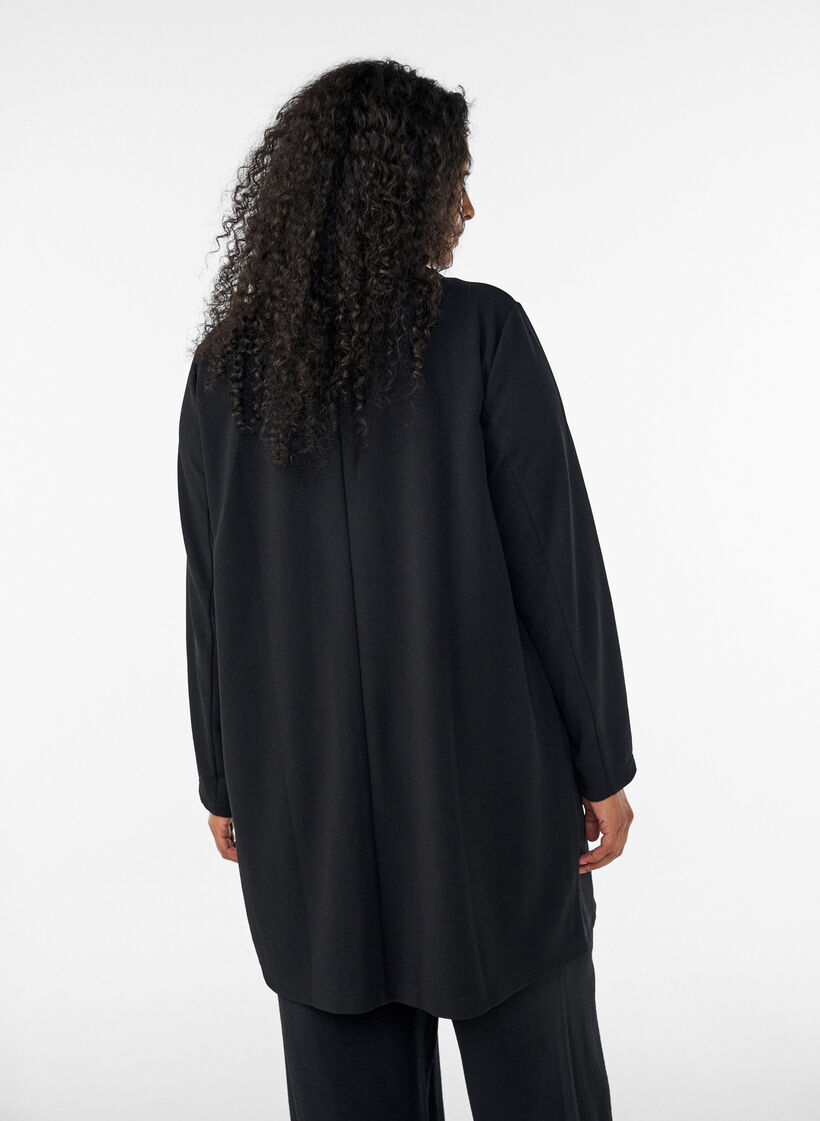 Lange jas met zakken, Zwart, Model image number 2