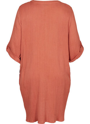 Katoenen jurk met knopen en 3/4 mouwen, Rust As Sample, Packshot image number 1