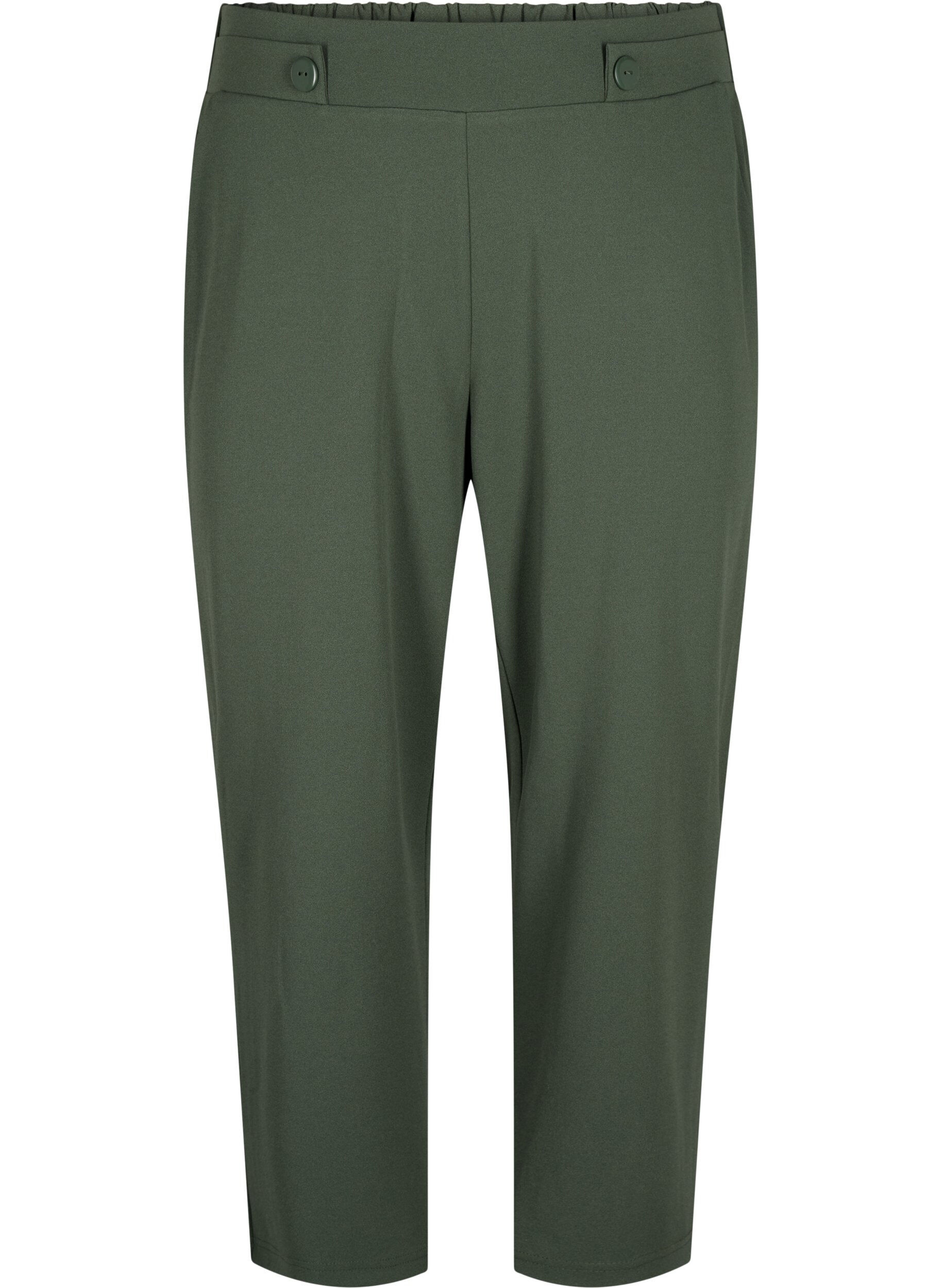 Zizzi7/8 broek met losse pasvorm, Groen, Packshot image number 0