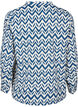 Blouse met lange mouwen en V-hals, OFF WHITE ZIG ZAG, Packshot image number 1