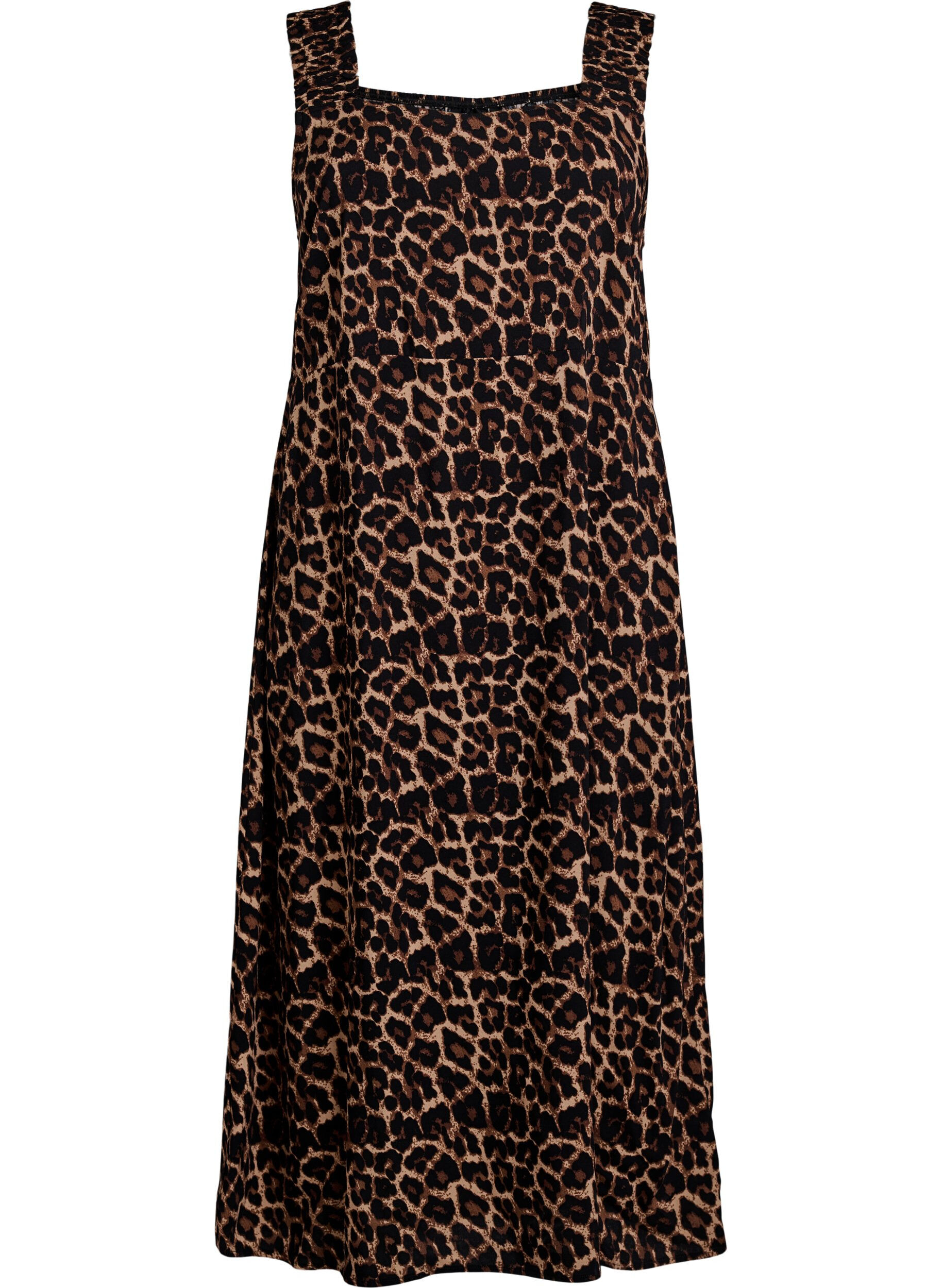 ZizziZomerjurk met brede bandjes, Bruin, Packshot image number 0