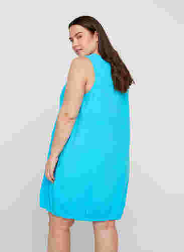 Mouwloze katoenen jurk, River Blue, Model image number 1