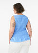 Smocktop met boothals en peplumzoom, Blauw, Model image number 2