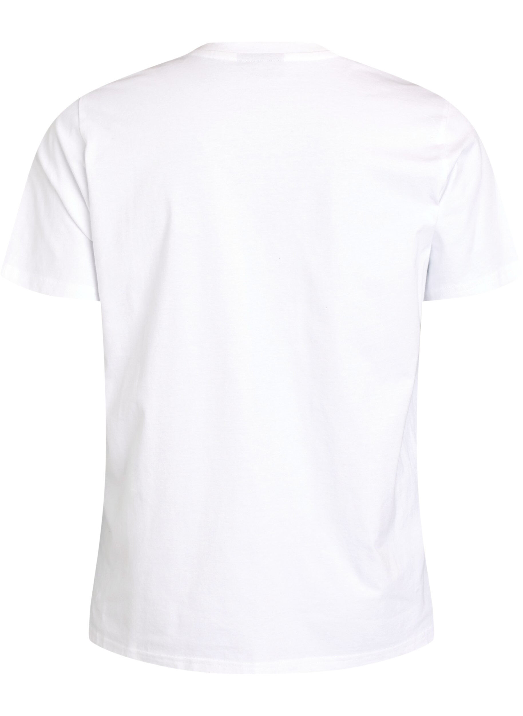 ZizziBiologisch katoenen T-shirt met citrusmotief, Wit, Packshot image number 1