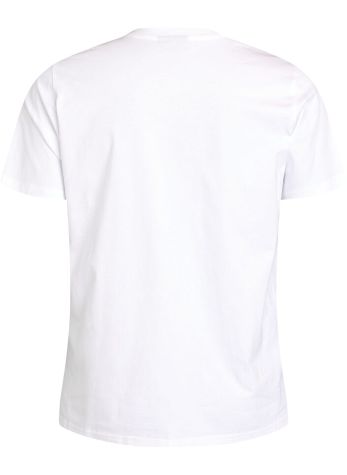 Biologisch katoenen T-shirt met citrusmotief, Wit, Packshot image number 1
