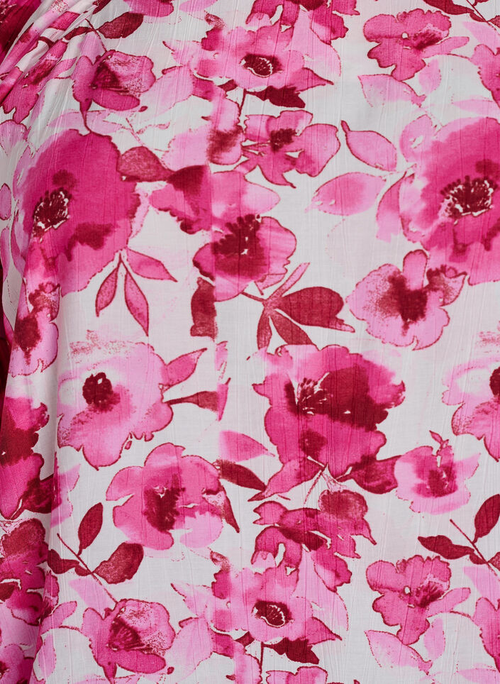 Viscose blouse met een vierkante hals en 3/4-mouwen, Roze, Packshot image number 2