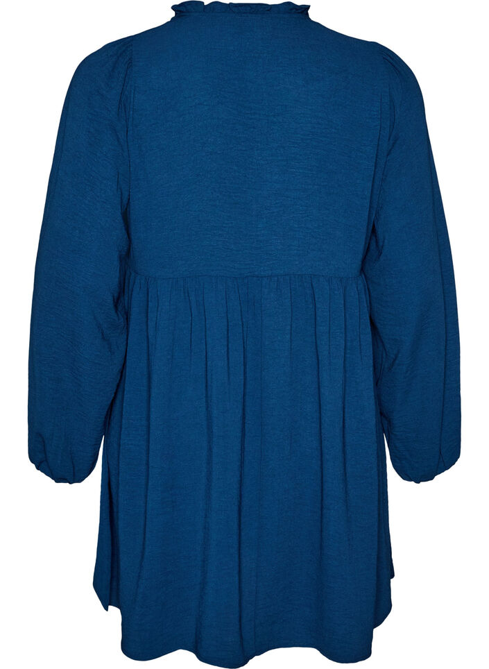 A-lijn jurk met een empirelijn, Blauw, Packshot image number 1