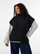 Gebreide vest met col, Zwart, Model image number 0