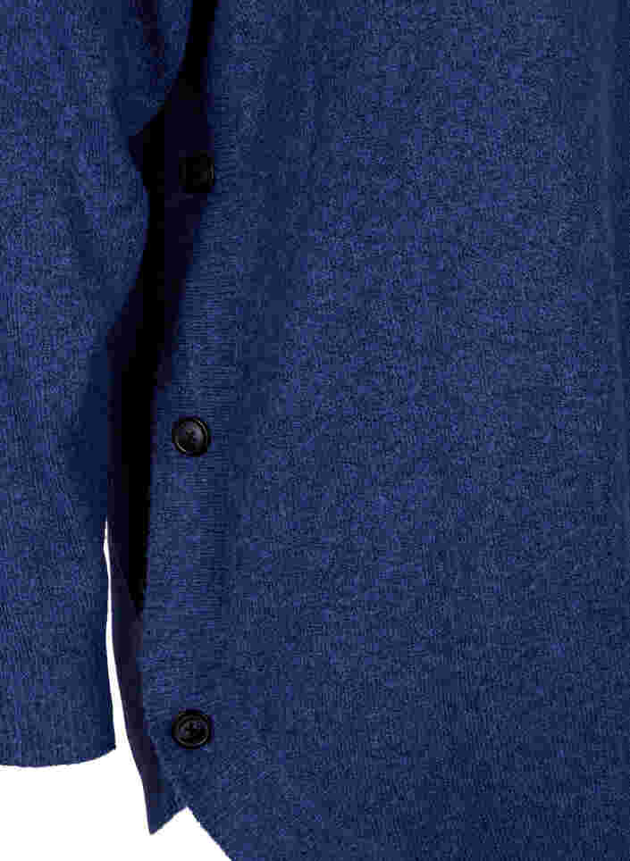 Gemêleerde gebreide blouse met knopen, Navy Blazer Mel., Packshot image number 3