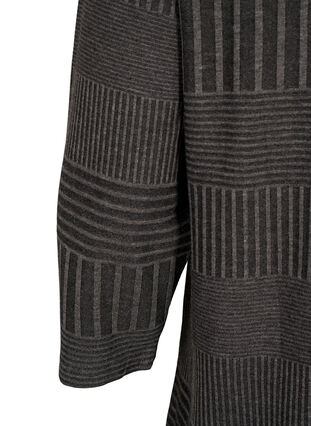 Blouse met driekwartmouwen en een gestreept patroon, Dark Grey Melange, Packshot image number 3
