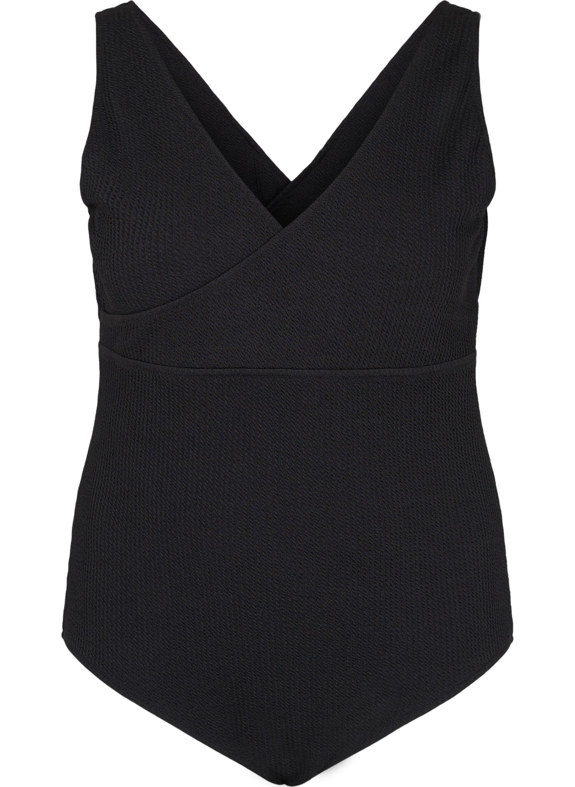 Zizzi Badpak met wikkeleffect, Black, Packshot image number 0