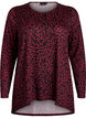 Luipaardprint blouse met lange mouwen, Donker Bordeaux, Packshot image number 0