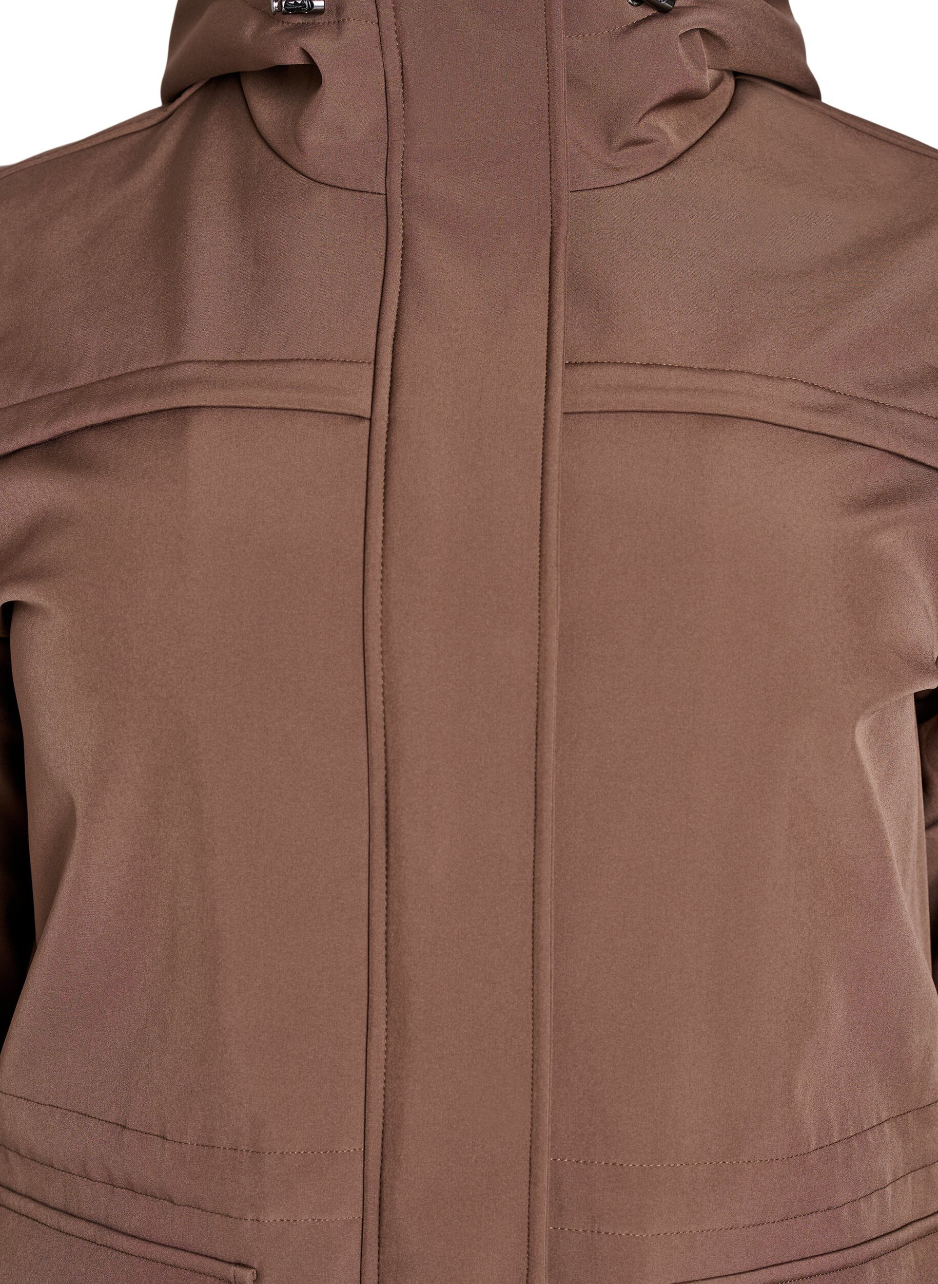 Zizzi Waterafstotende softshell-jas met gewatteerde voering, Bruin, Packshot image number 2