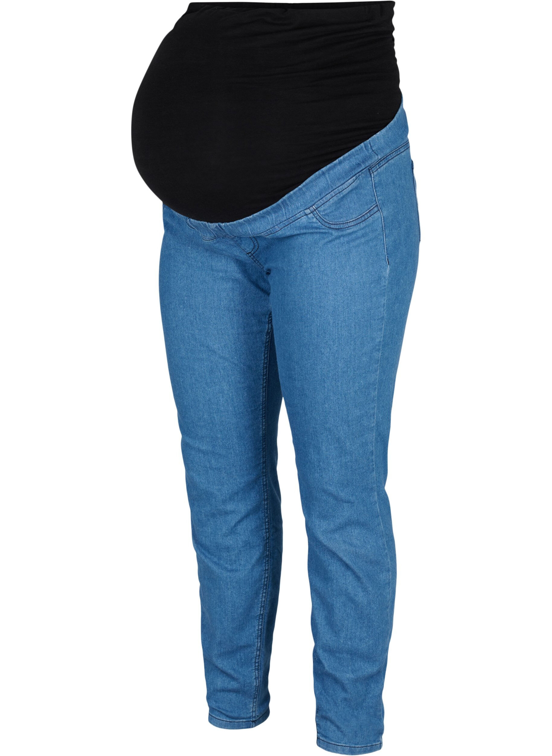 Zizzi Zwangerschapsjegging met achterzakken, Blue denim, Packshot image number 0