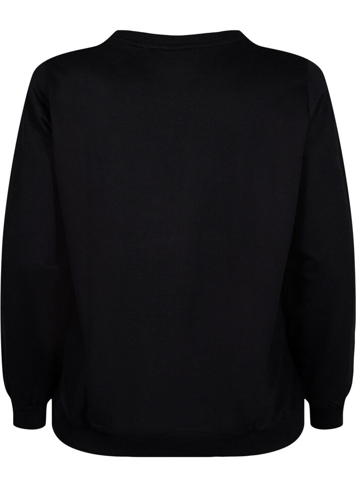Sweatshirt met tekst, Black W. Reset, Packshot image number 1