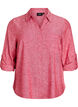 Linnen en viscose shirt met 3/4 mouwen, Rood, Packshot image number 0