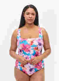 Badpak met print, Pink Flower, Model