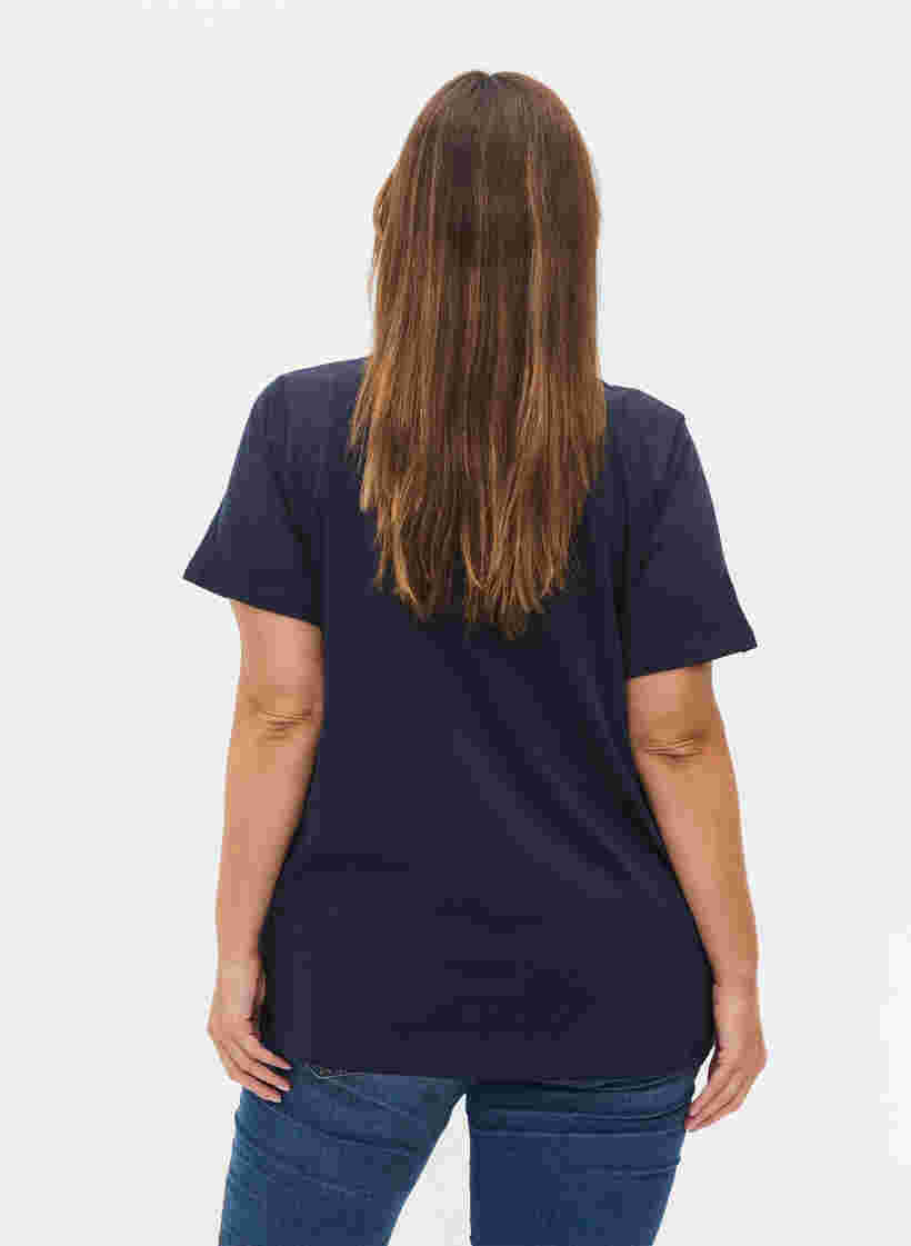 Set van 2 basic t-shirts in katoen, Black/Navy Blazer, Model image number 3