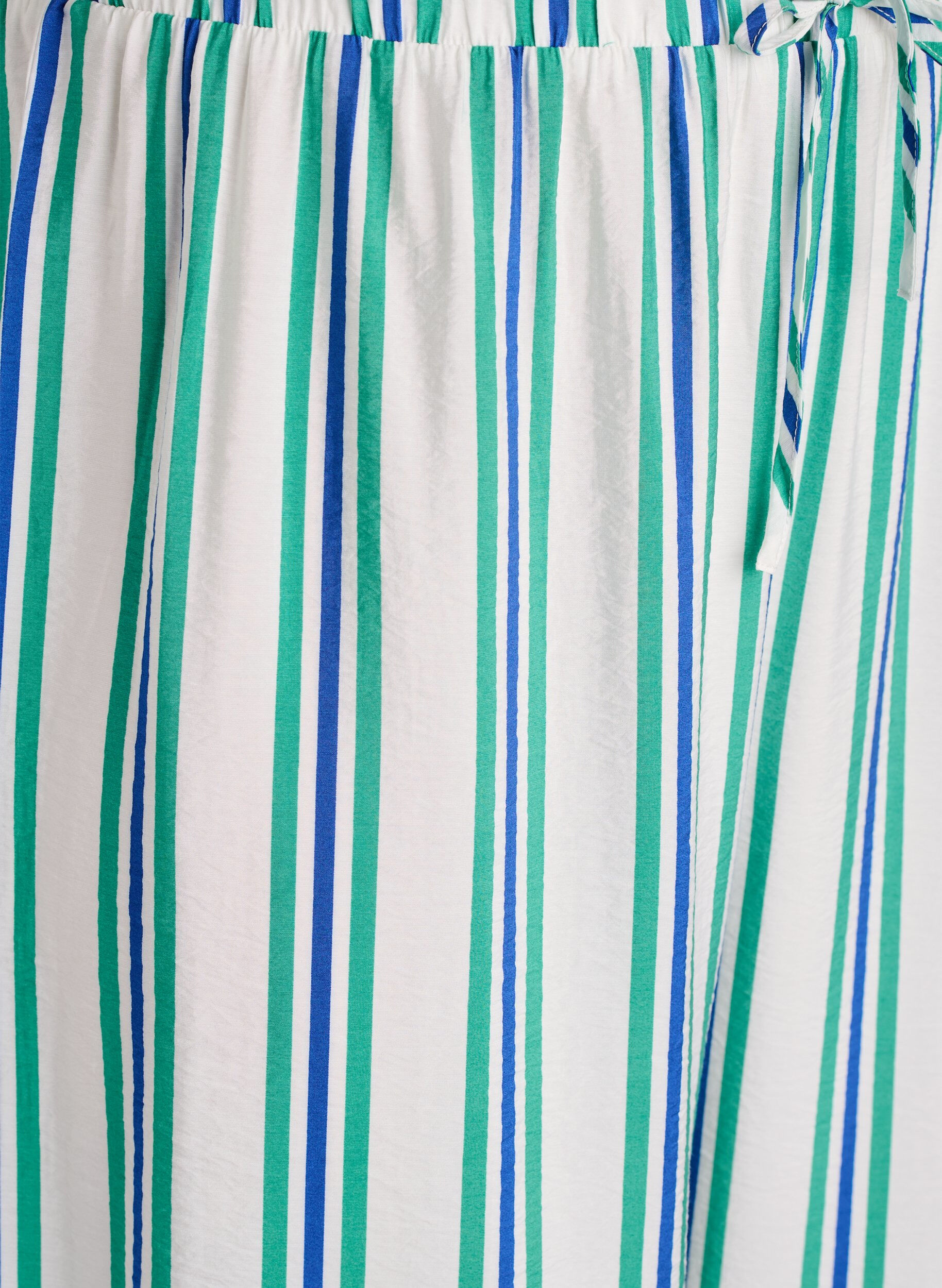 ZizziGestreepte broek met hoge taille en wijde pijpen, Vanille, Packshot image number 2