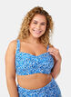 Gewatteerde bikinitop met print, Blauw, Model image number 0