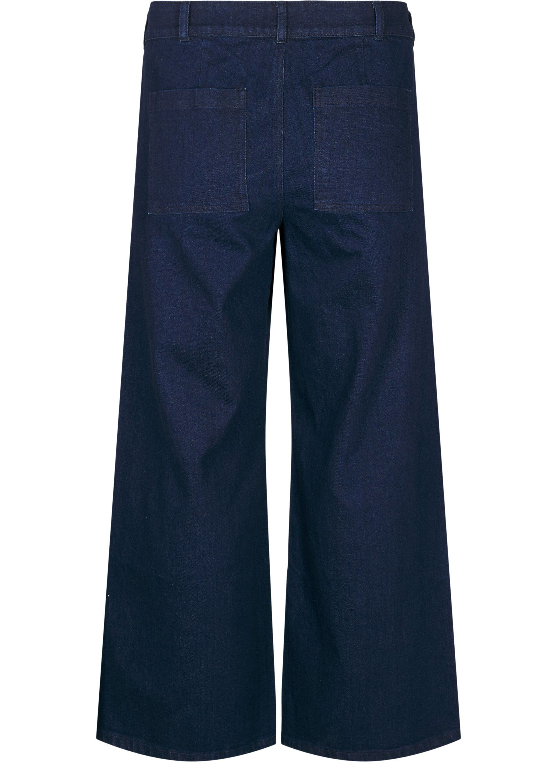 Zizzi High waist wijde pijpen jeans, Blauw, Packshot image number 1