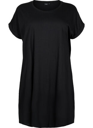 2-pack katoenen jurk met korte mouwen, Living Coral / Black, Packshot image number 2