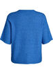 Gebreid vest met korte mouwen en glanzende knoopjes, Blauw, Packshot image number 1