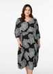 Midi-jurk met bloemenprint en 3/4 mouwen, Zwart, Model image number 0