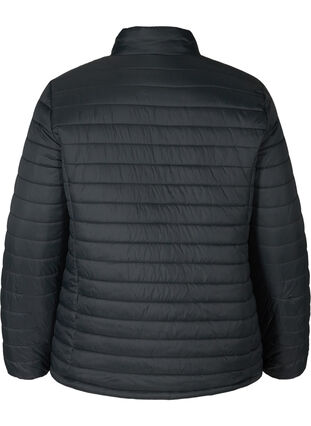 Korte gewatteerde jas met ritssluiting, Black, Packshot image number 1