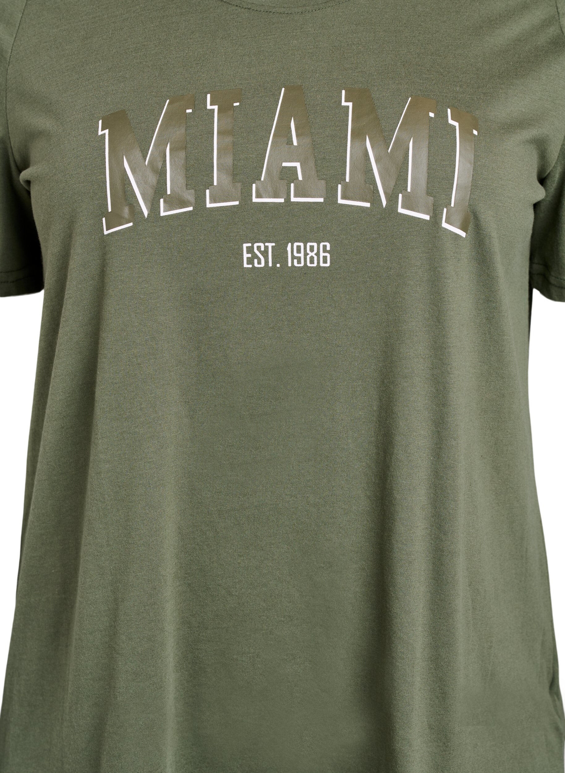 Zizzi FLASH - T-shirt met motief, Groen, Packshot image number 2