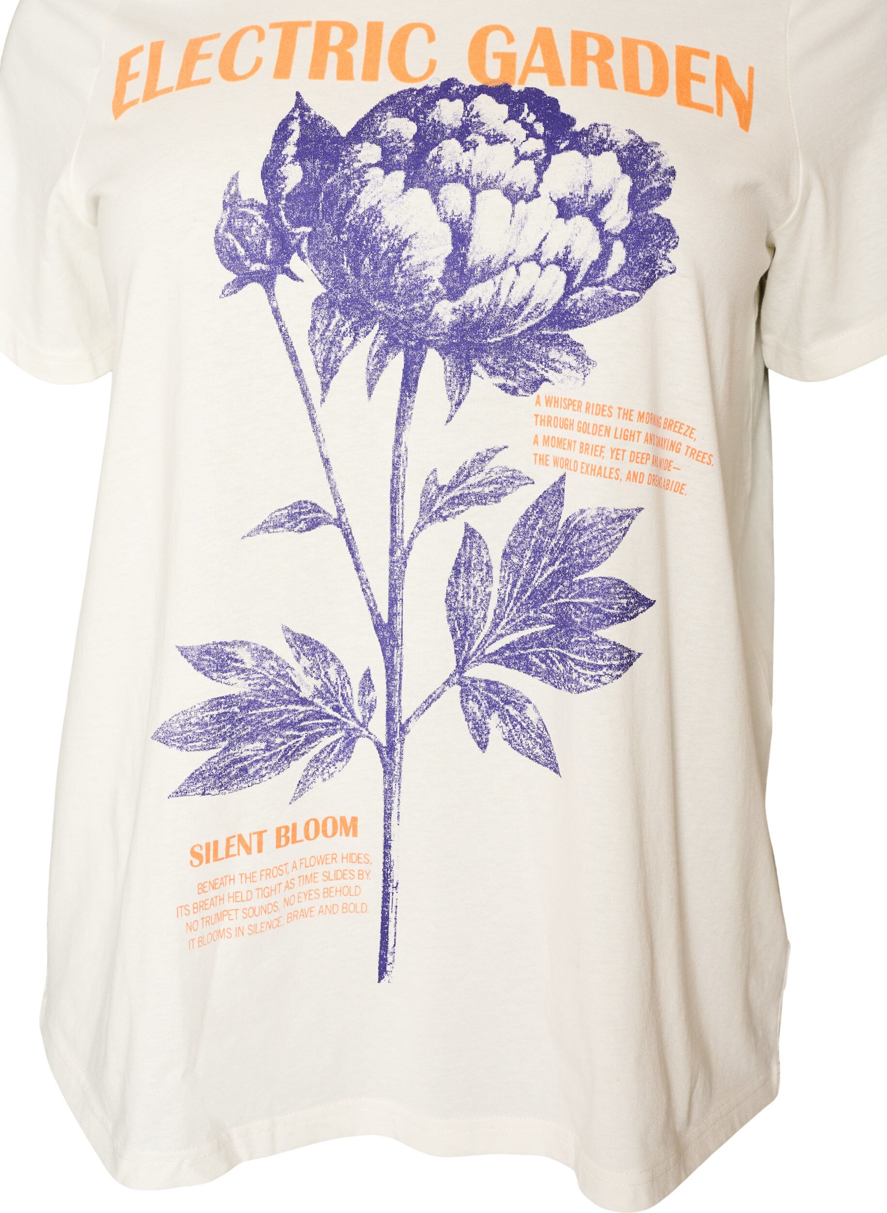 ZizziKatoenen T-shirt met print, Wit, Packshot image number 2