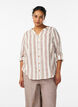 Katoenen blouse met V-hals, Beige, Model image number 0
