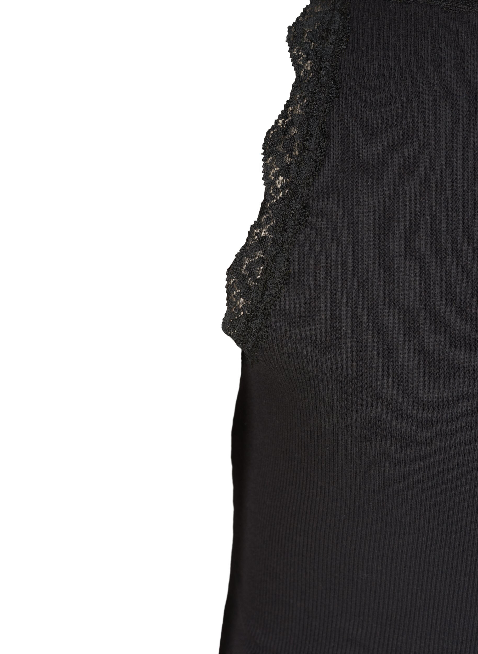 ZizziTop met kant, Zwart, Packshot image number 3
