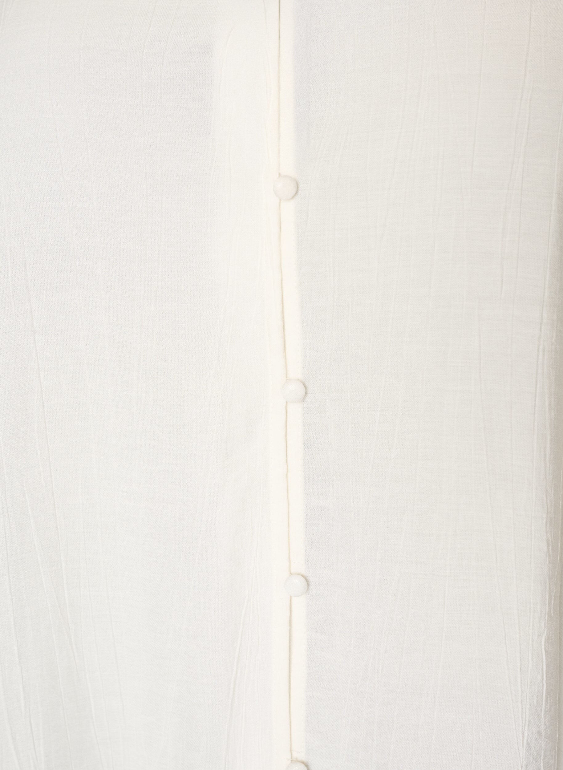 ZizziLosse tuniek met gekreukte structuur en rucherand, Vanille, Packshot image number 2