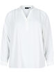 Blouse met lange mouwen en V-hals, Bright White, Packshot image number 0