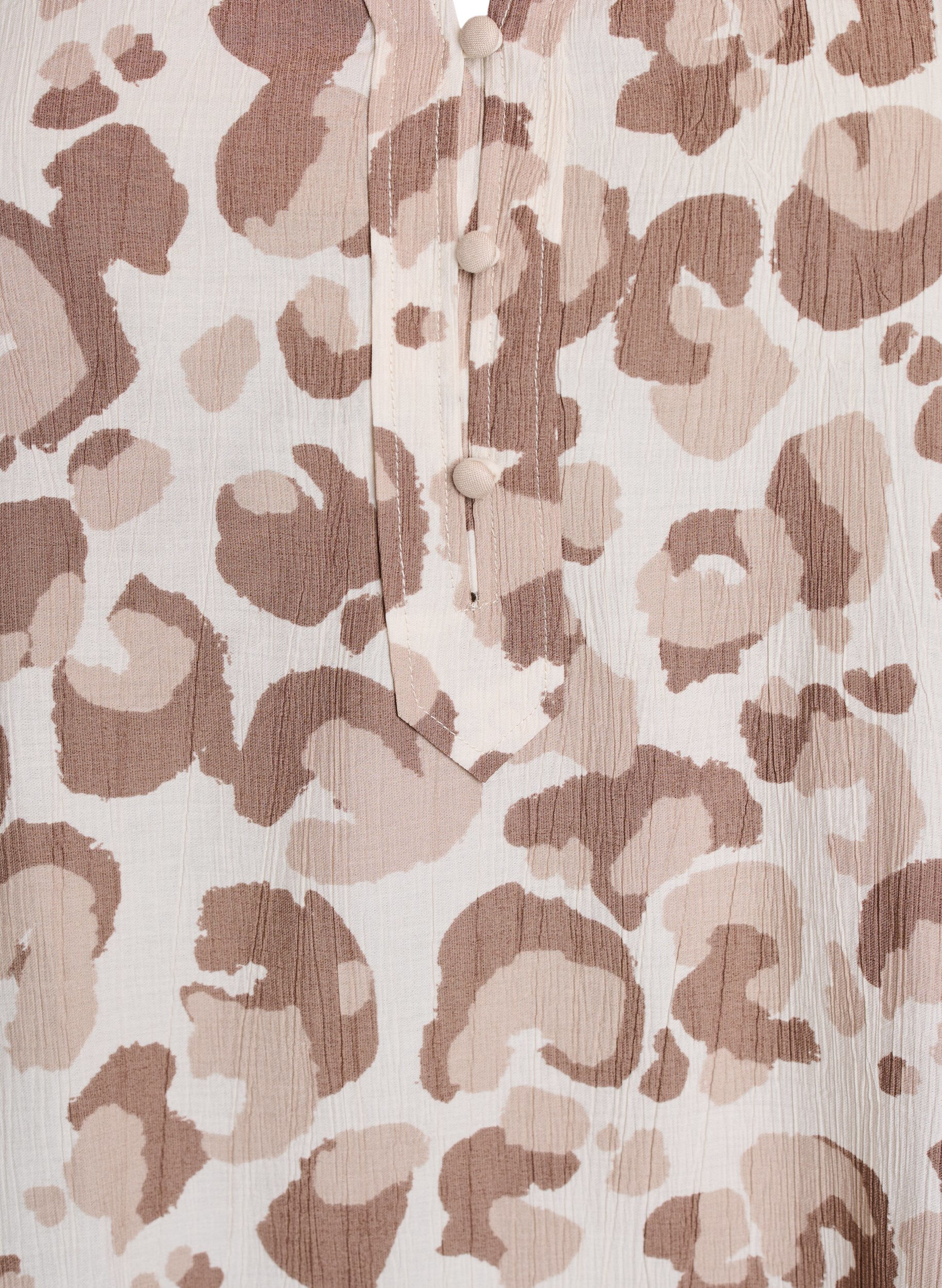 Zizzi Blouse met luipaardprint en 1/2 mouwen, Wit, Packshot image number 2
