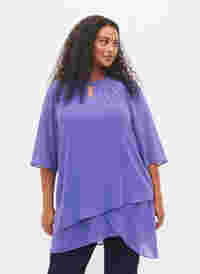 Chiffon blouse met 3/4 mouwen, Purple Corallites, Model