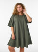 Korte jurk met losse pasvorm en volantzoom, Groen, Model image number 0