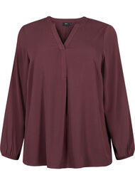 Effen blouse met v-hals, Fudge