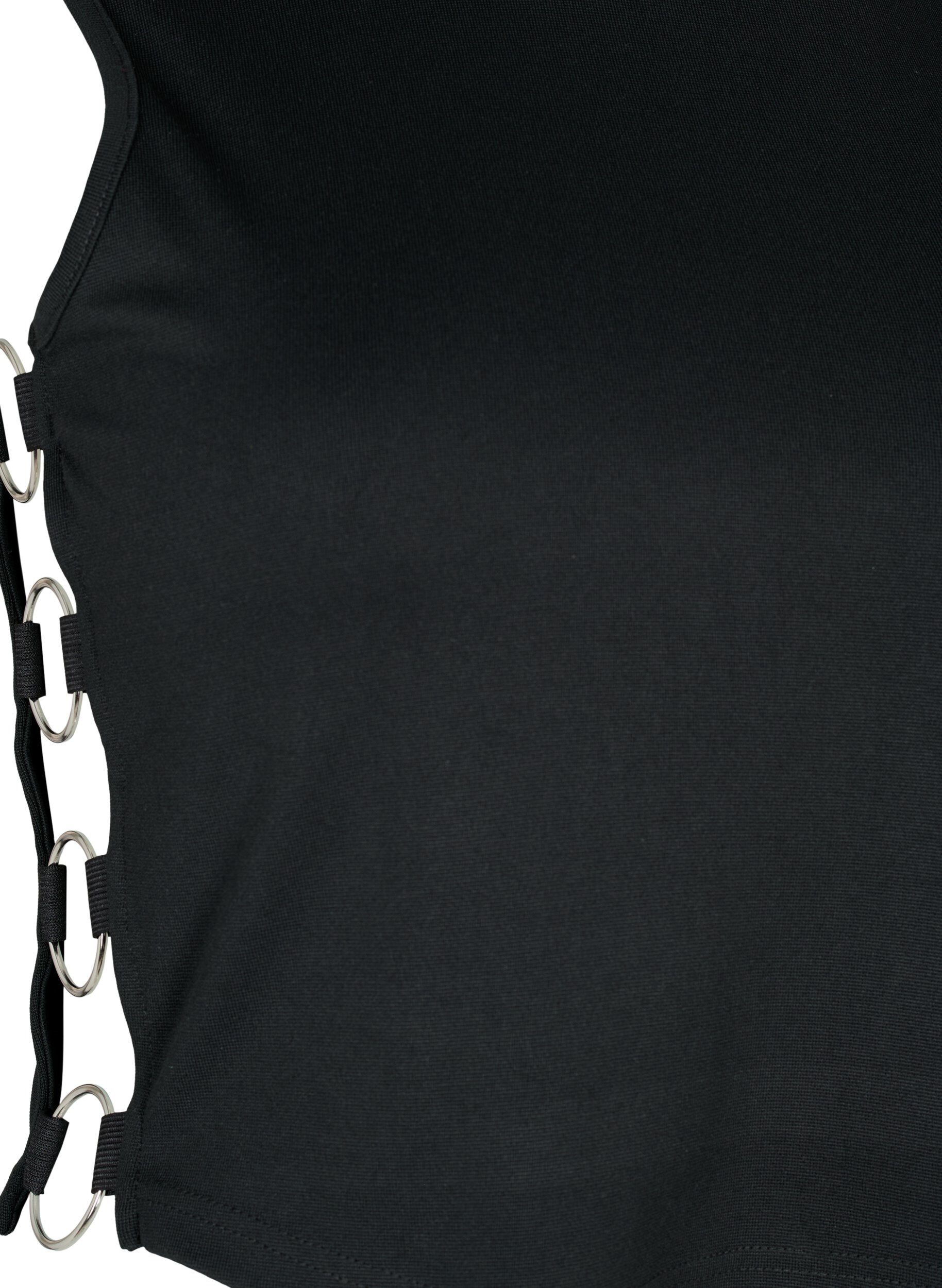 Zizzi Korte top met open zijkanten, Black, Packshot image number 3
