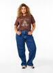Jeans met wijde pijpen en hoge taille, Blauw, Model image number 0