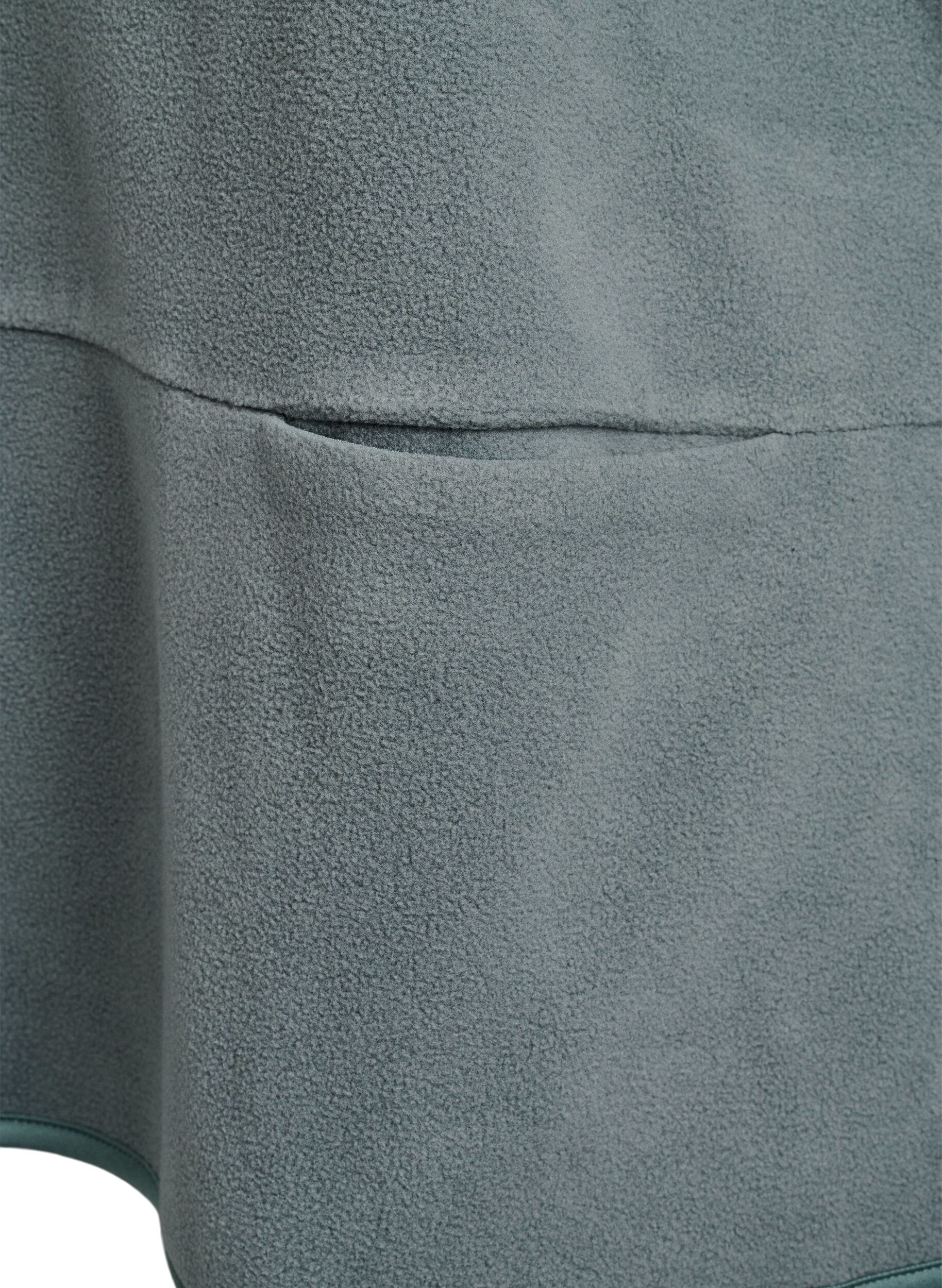 Zizzi Losse fleece blouse met zakken, Groen, Packshot image number 3