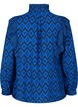 Viscose shirt blouse met franjes, True blue w. Black, Packshot image number 1