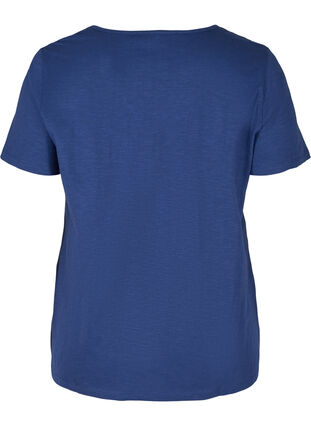 T-shirt met korte mouwen en broderie anglaise, Twilight Blue, Packshot image number 1