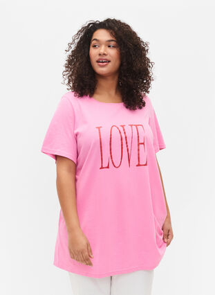 Oversized t-shirt met print, Rosebloom W. Love, Model image number 0