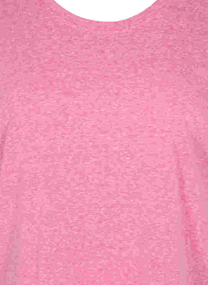 Gemêleerde blouse met korte mouwen, Fuchsia Purple Mel., Packshot image number 2