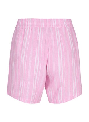 Gestreepte korte broek van linnen en viscose, Rosebloom Wh.Stripe, Packshot image number 1