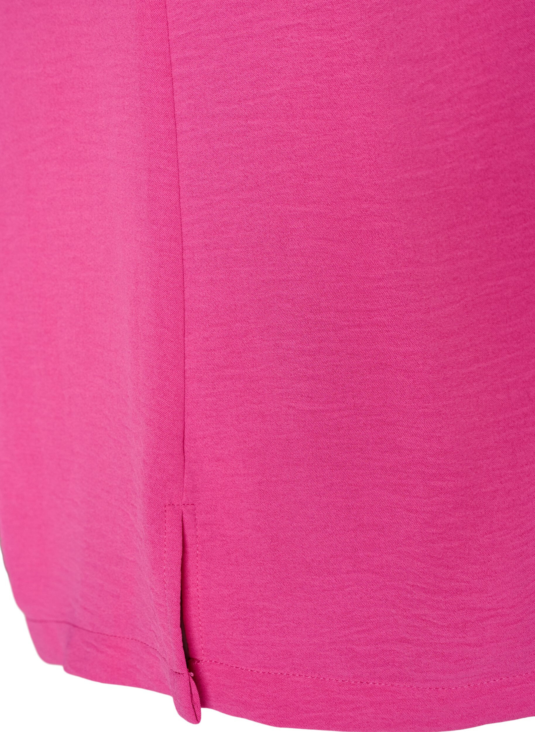 ZizziMouwloze top met kreukeffecten, Roze, Packshot image number 3